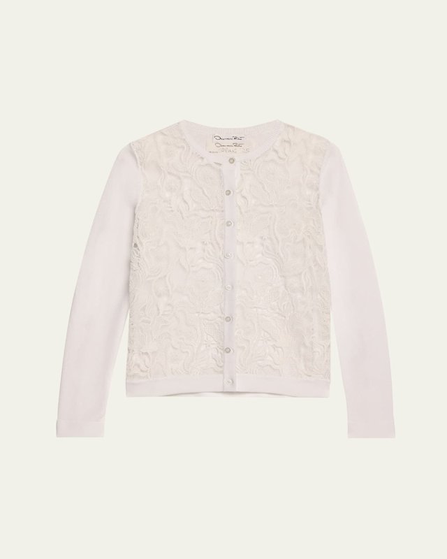 Bellflower Guipure Inset Crewneck Cardigan